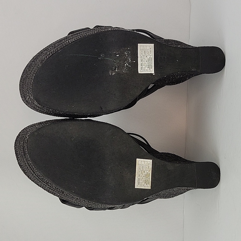 UGG Melinda Platform Mule Espadrille Wedges Black Size 9 - Picture 8 of 11